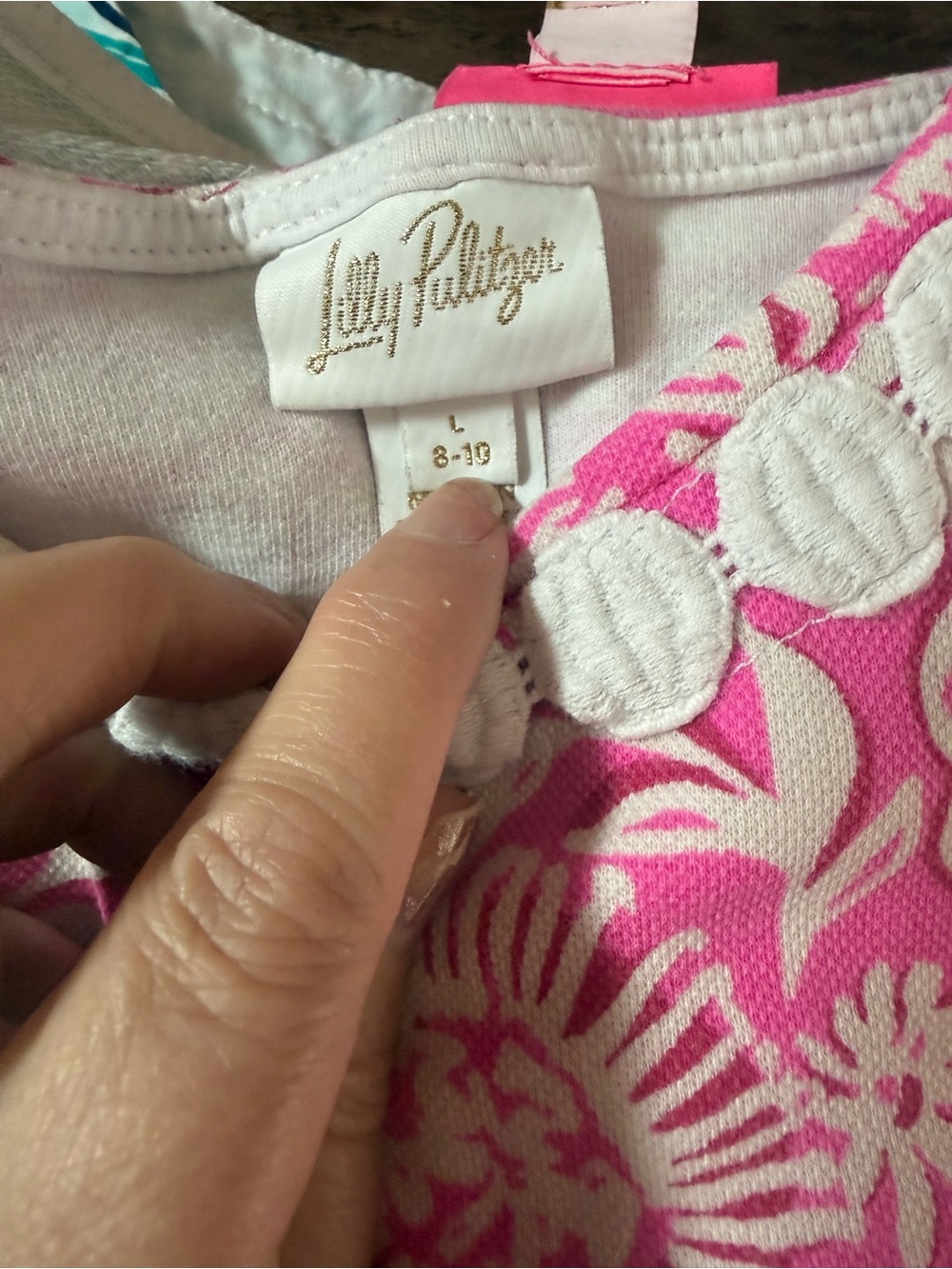 Lilly Pulitzer Girls Pink and White floral print dress